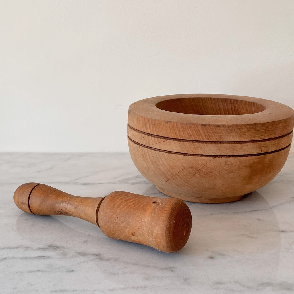 Wooden Mortar & Pestle