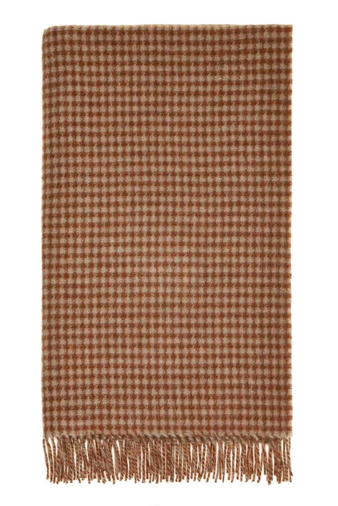Houndstooth Merino Wool Throw Blanket
