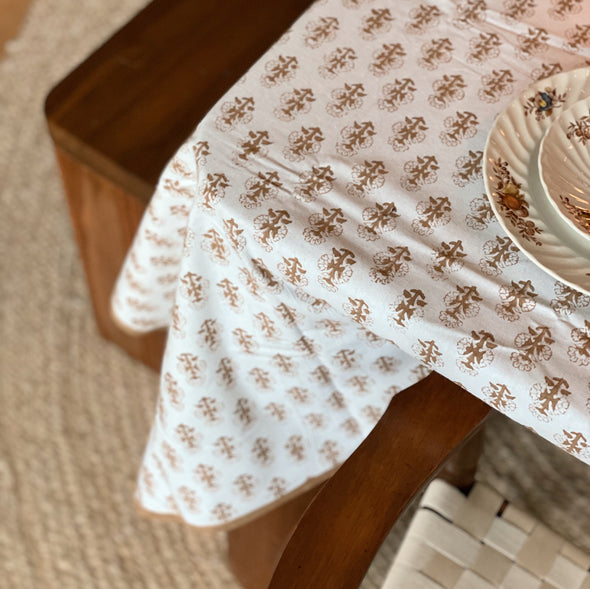 Naturally Dyed Block Print Tablecloth