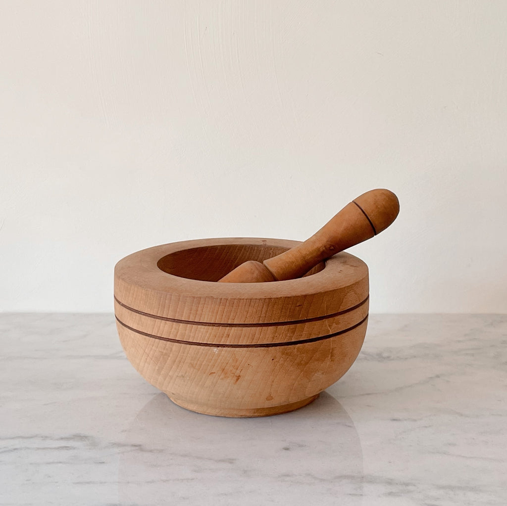 Wooden Mortar & Pestle