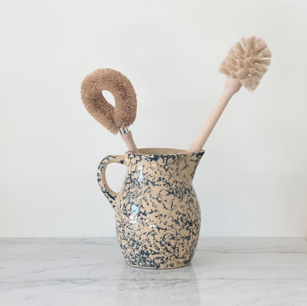 Vintage Blue Spongeware Pitcher