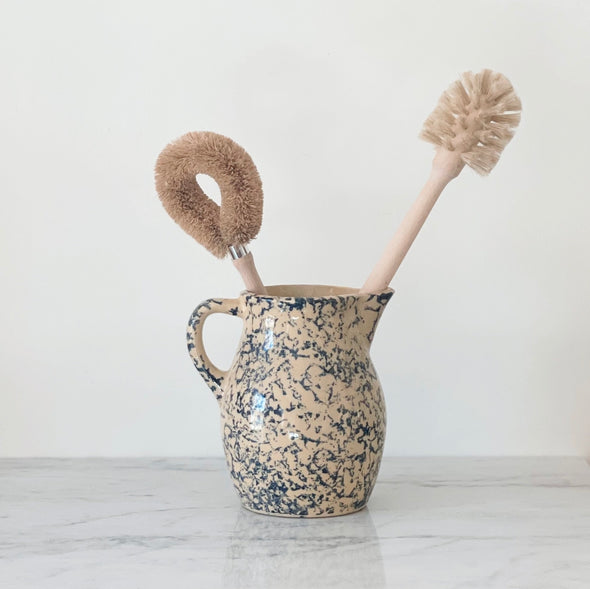 Vintage Blue Spongeware Pitcher