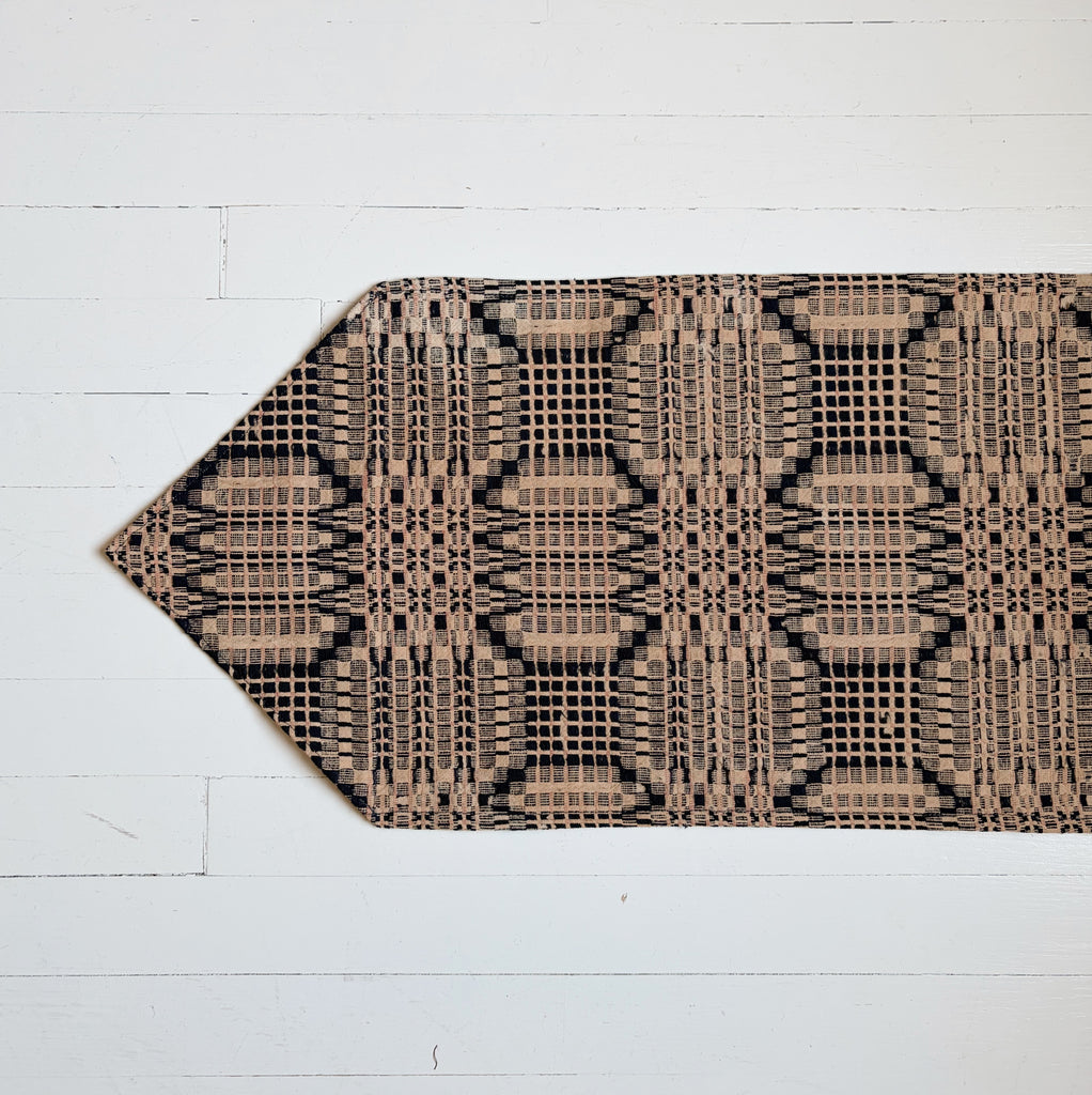 Vintage Handwoven Jacquard Table Runner