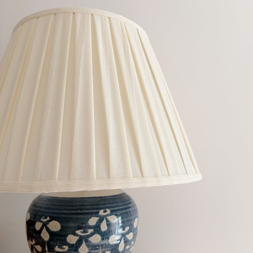 Handcrafted Ceramic Lamp with Pleated Shade