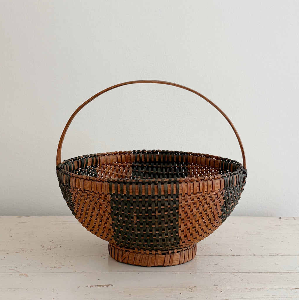 Handwoven Two-Tone Splint Basket