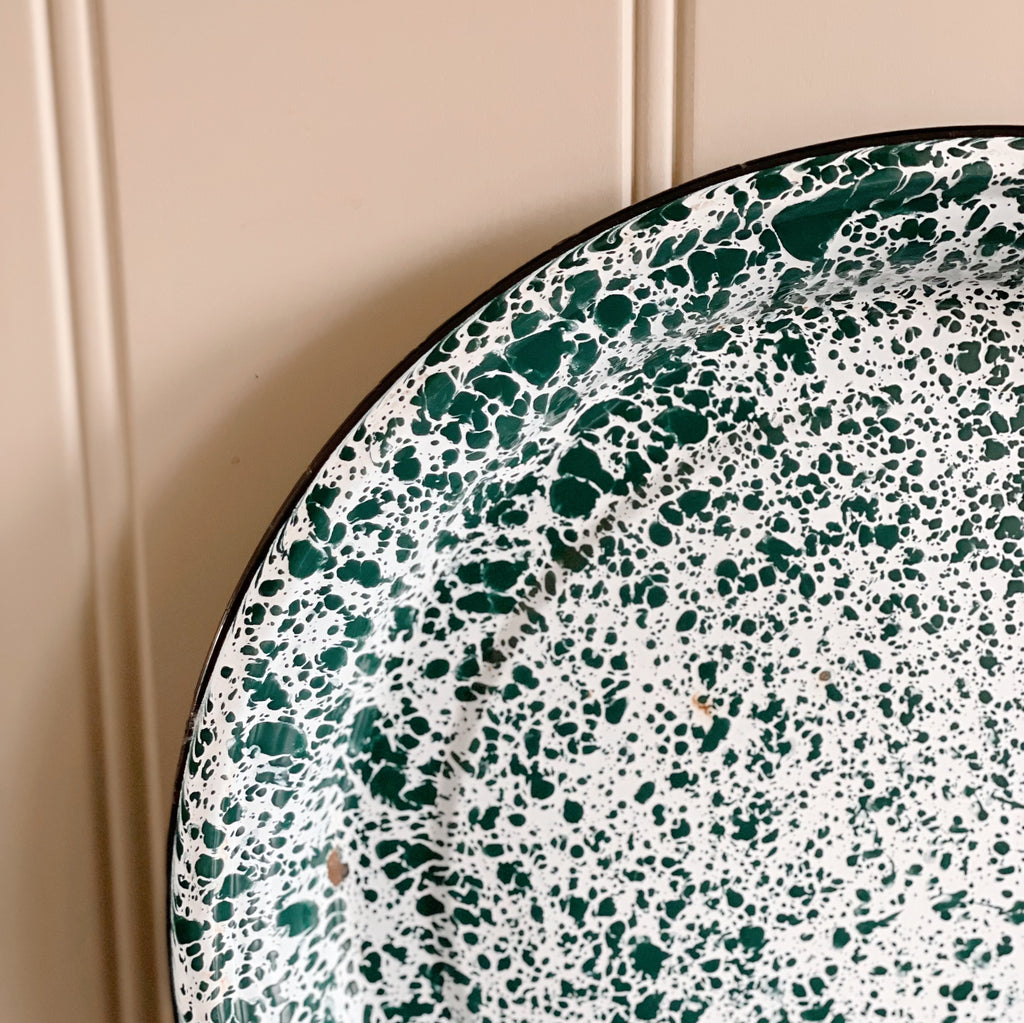 Vintage Enameled Graniteware Tray