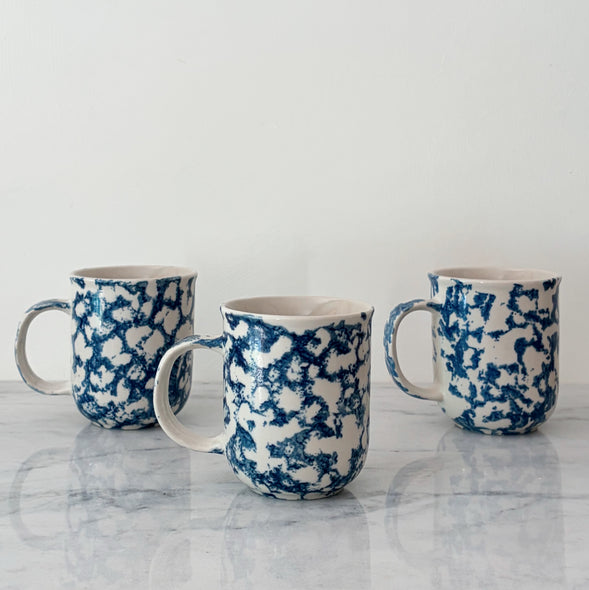 Vintage Blue Spongeware Mug