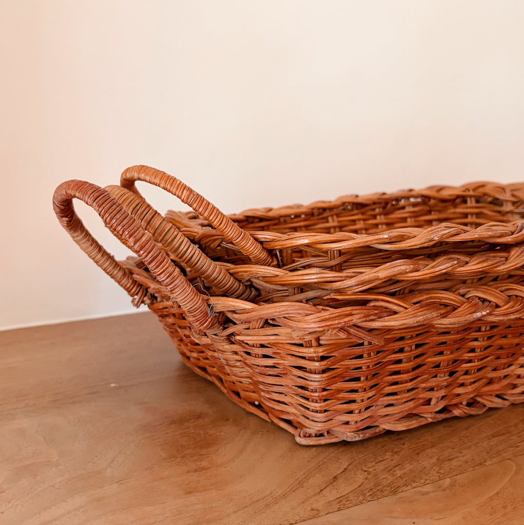 Woven Rattan Nesting Tray Basket Set