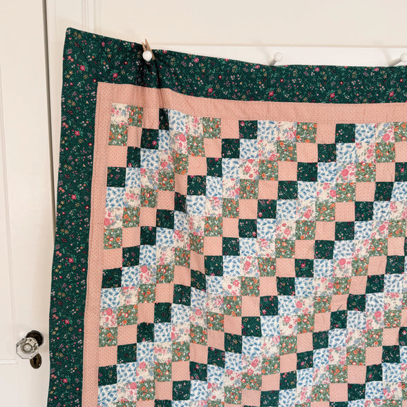 Hand-Stitched Trip Around the World Quilt