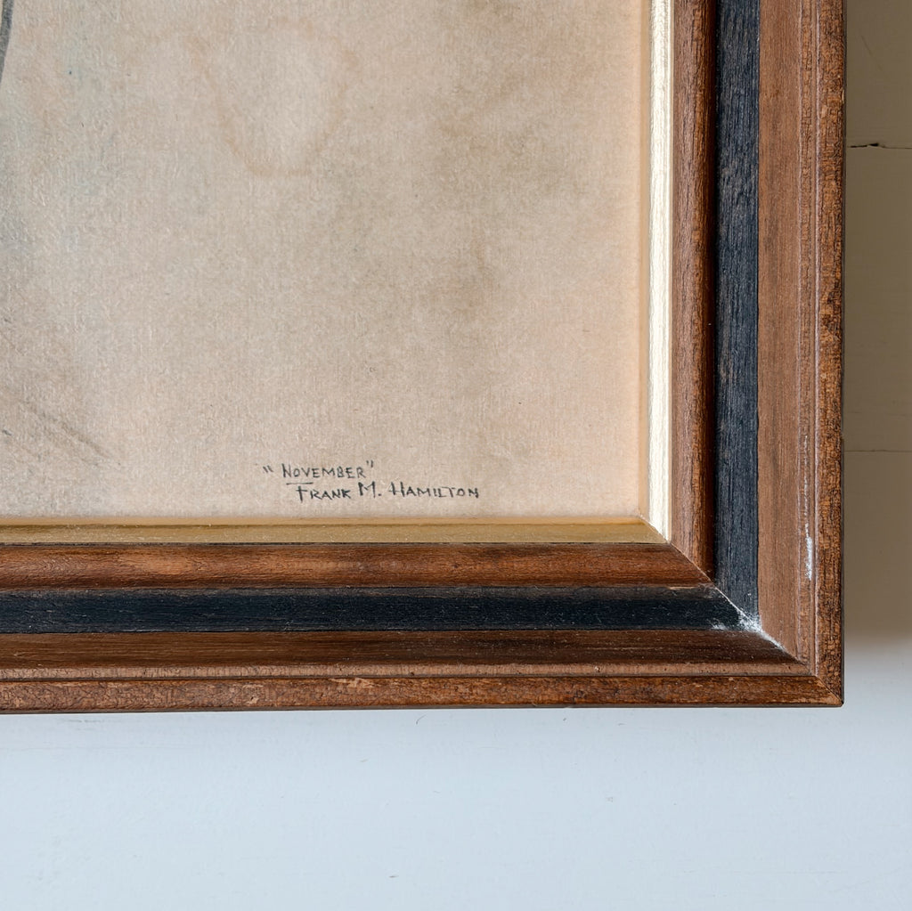 Framed Frank M. Hamilton “November” Art Print