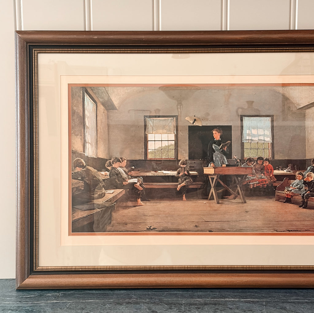 Vintage Framed Print of "The Country School" by Winslow Homer