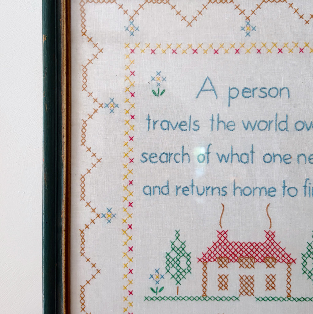 Framed Handmade Cross-Stitch