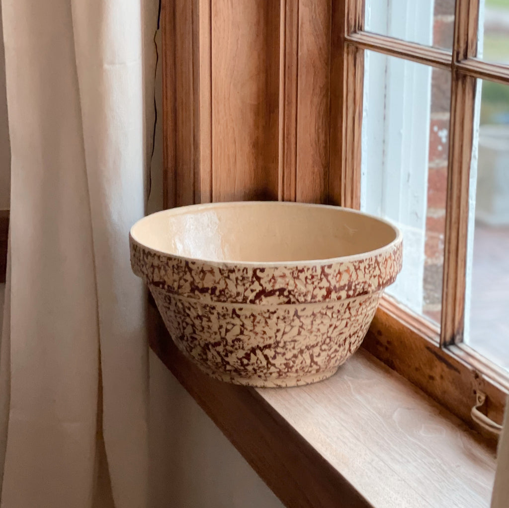 Chestnut Spongeware Dough Bowl