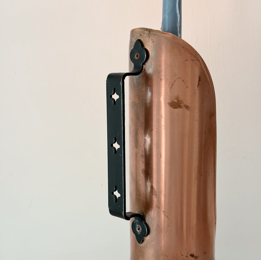 Colonial Copper and Wood Chamberstick