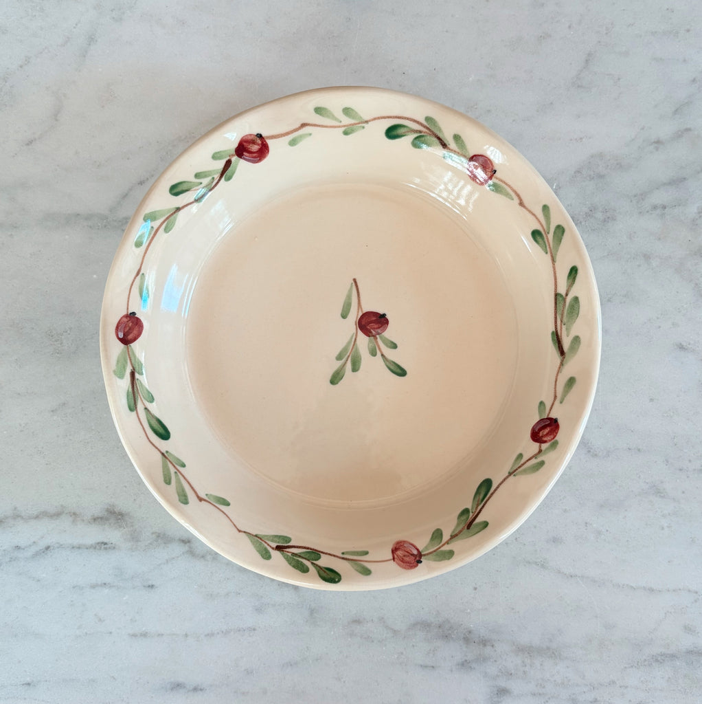 Ceramic Cranberry Pie Plate
