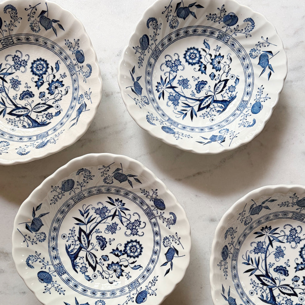 Blue Nordic Transferware Bowl
