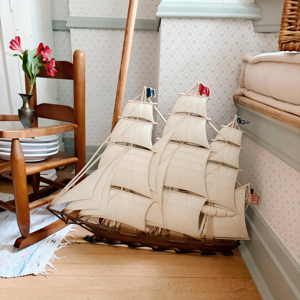 Vintage "Out to Sea" Dimensional Ship Wall Art