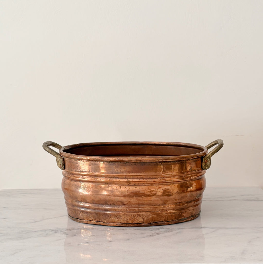 Vintage Petite Oval Copper Boiler
