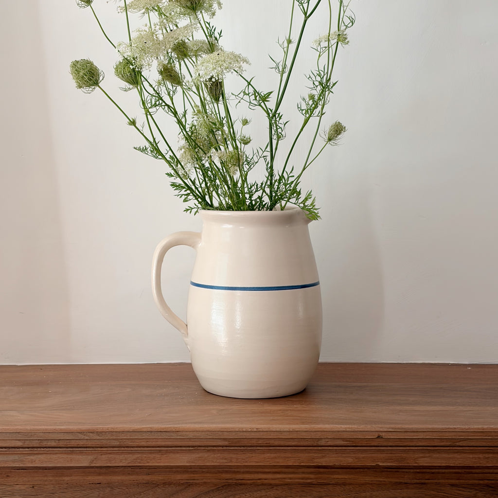 Vintage Striped Crockery Pitcher
