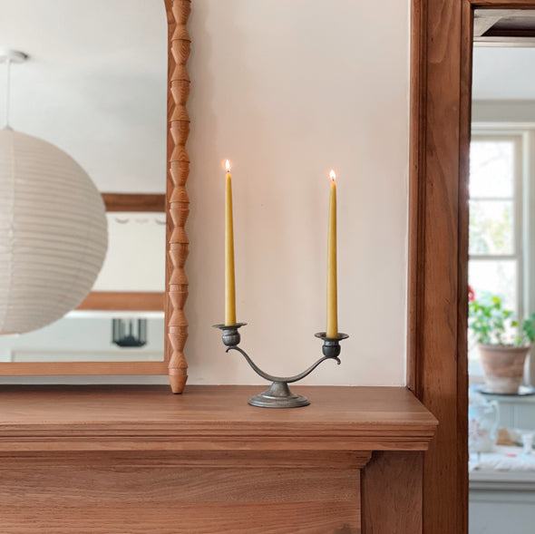 Pewter Double-Arm Candleholder