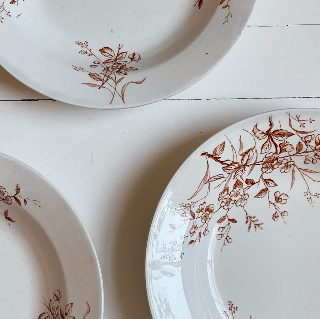 English Ironstone Rimmed Soup Bowl