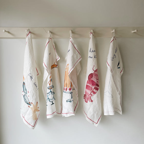 Hand-painted Tea Towels