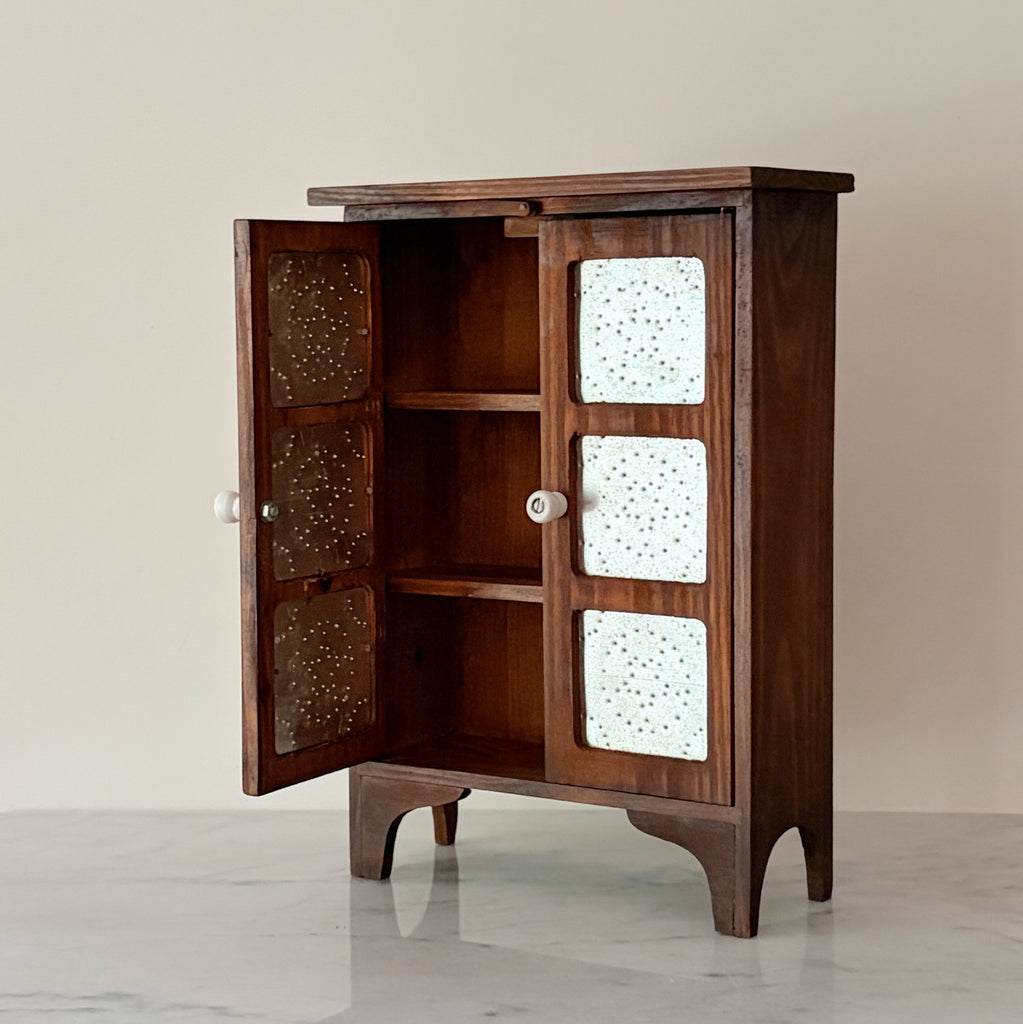 Doll-Sized Punched Tin Pie Safe