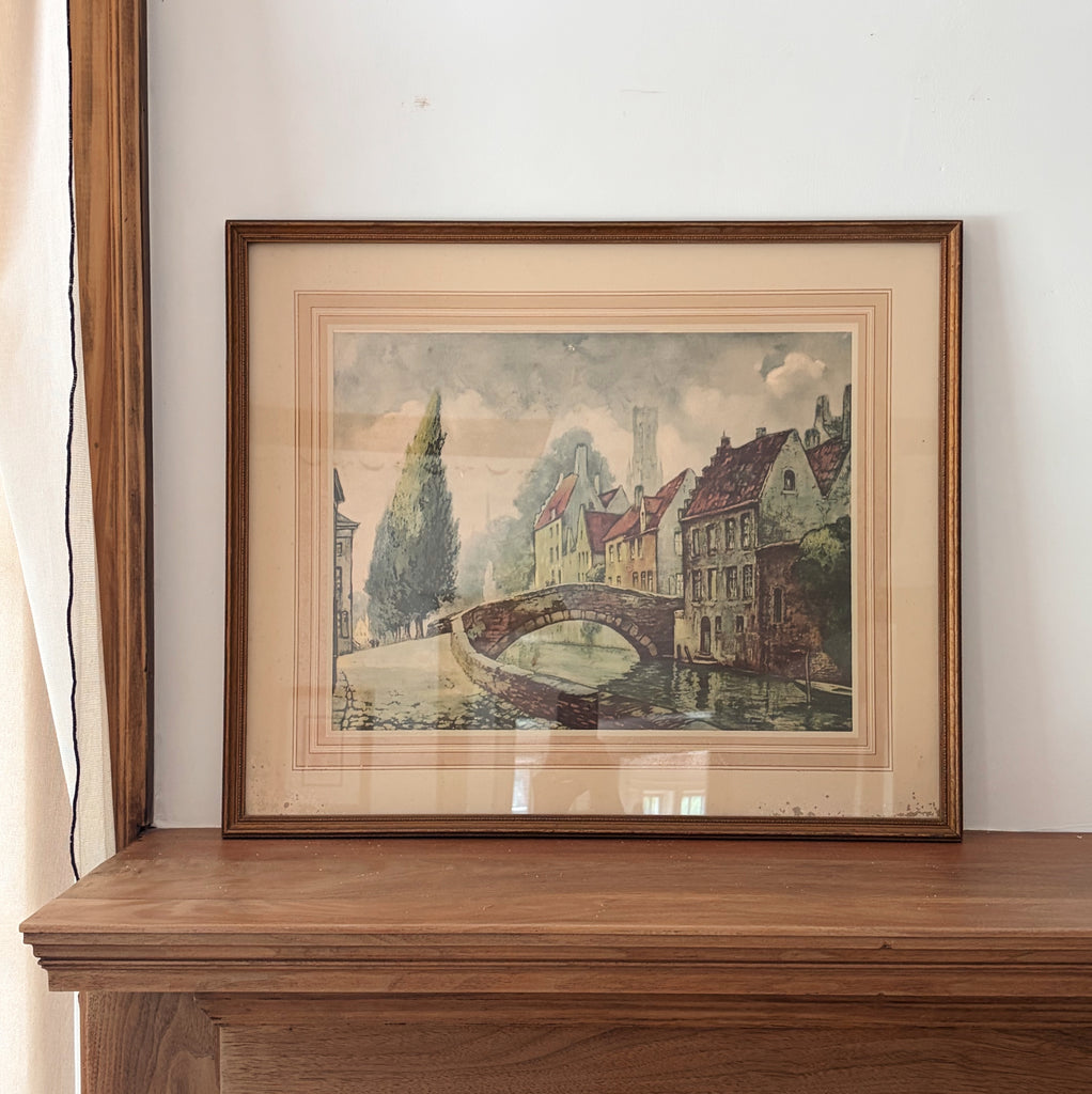Vintage Framed Print of ‘La Route Sur La Ponte’