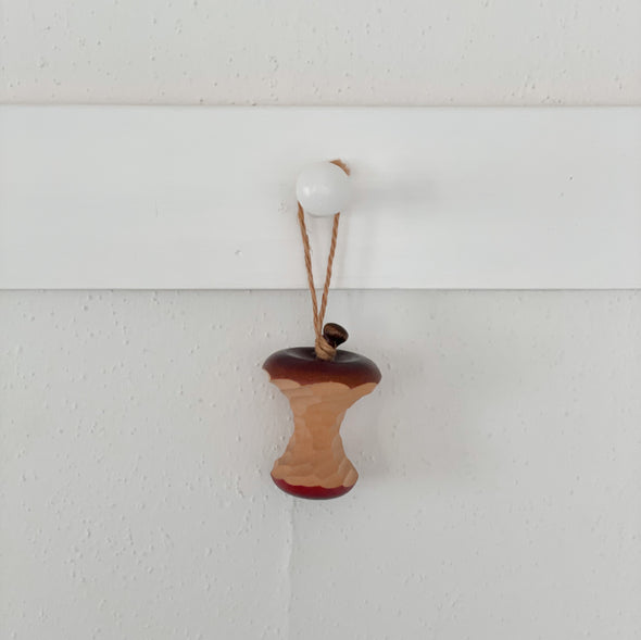 Carved Wooden Apple Core Ornament