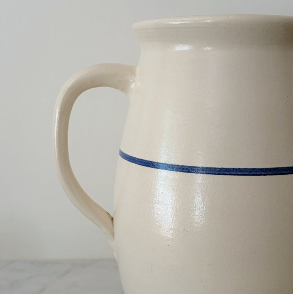 Vintage Striped Crockery Pitcher
