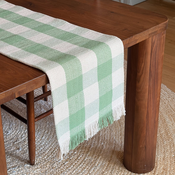 Woven Summer Gingham Table Runner