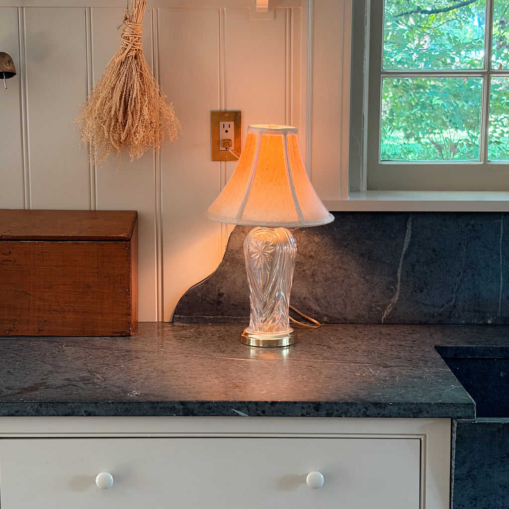 Vintage Cut Glass Table Lamp