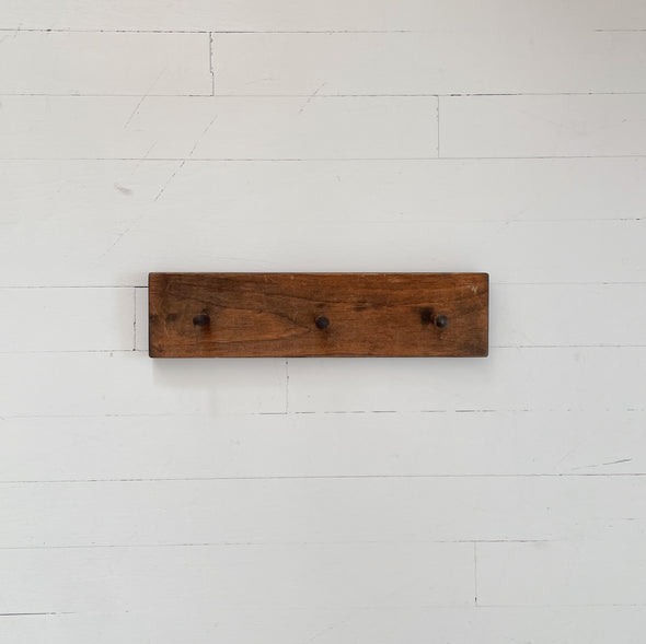 Petite Vintage Wooden Peg Rack