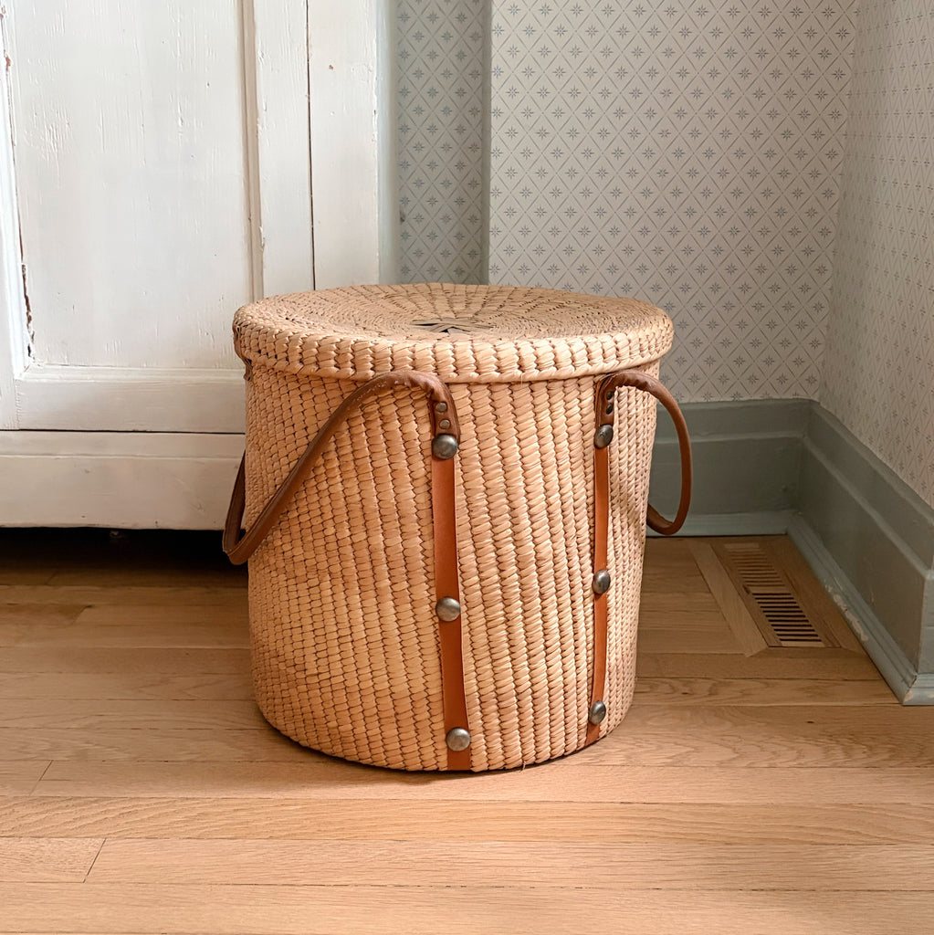 Nantucket Lidded Drum Basket