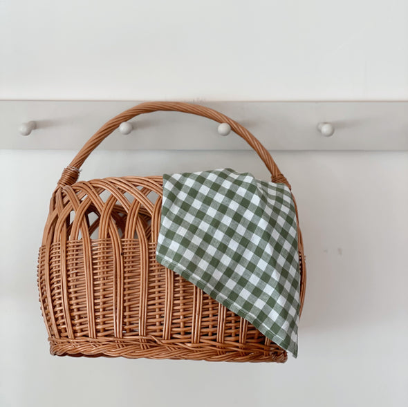 Bayberry Gingham Linen Tea Towel