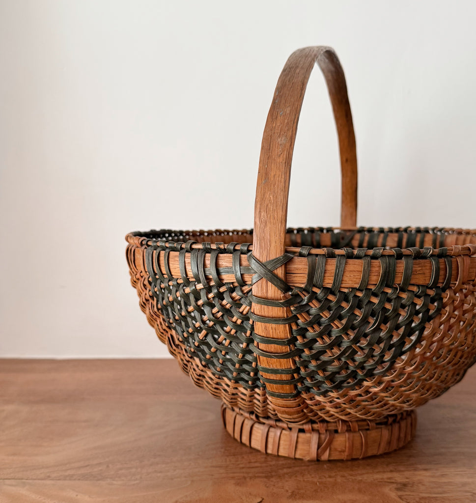 Handwoven Two-Tone Splint Basket