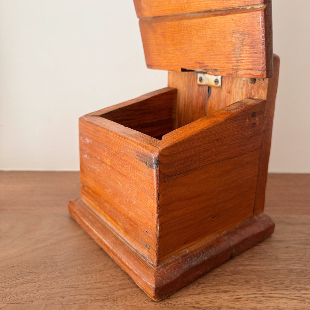 Vintage Folk Wooden Salt Box