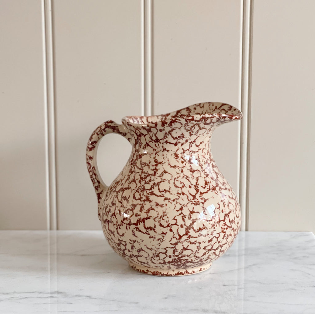 Vintage Chestnut Spongeware Pitcher