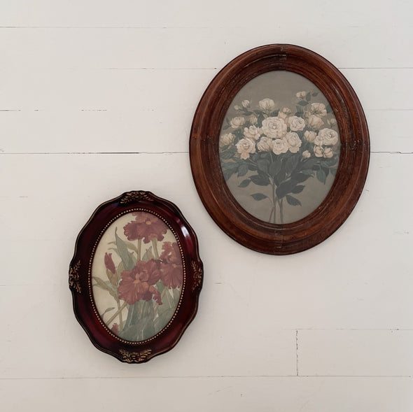 Oval Dark Walnut Framed Carleigh Courey Art