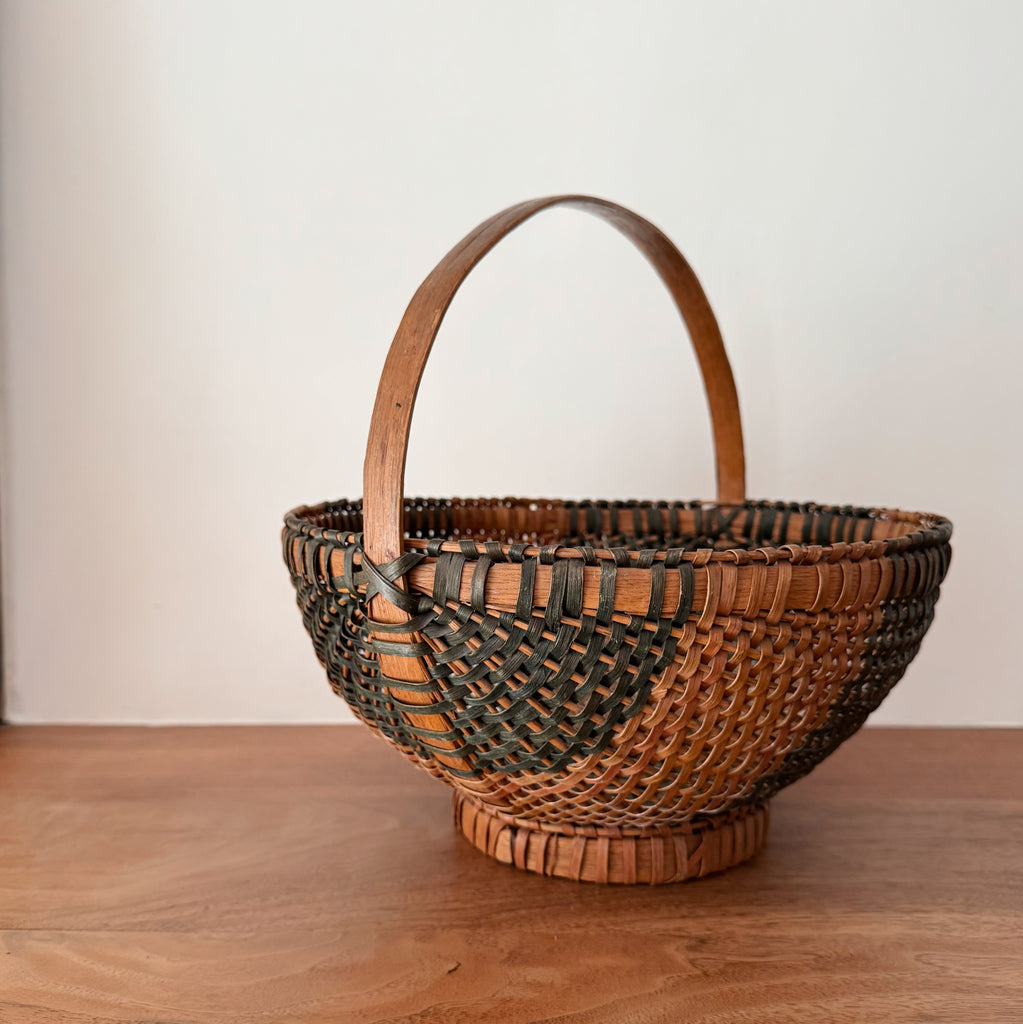 Handwoven Two-Tone Splint Basket