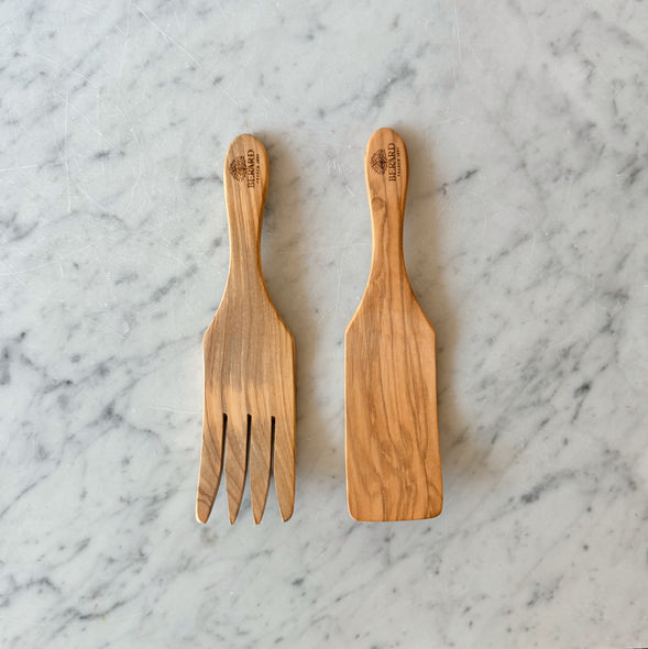 Olive Wood Spaghetti Servers