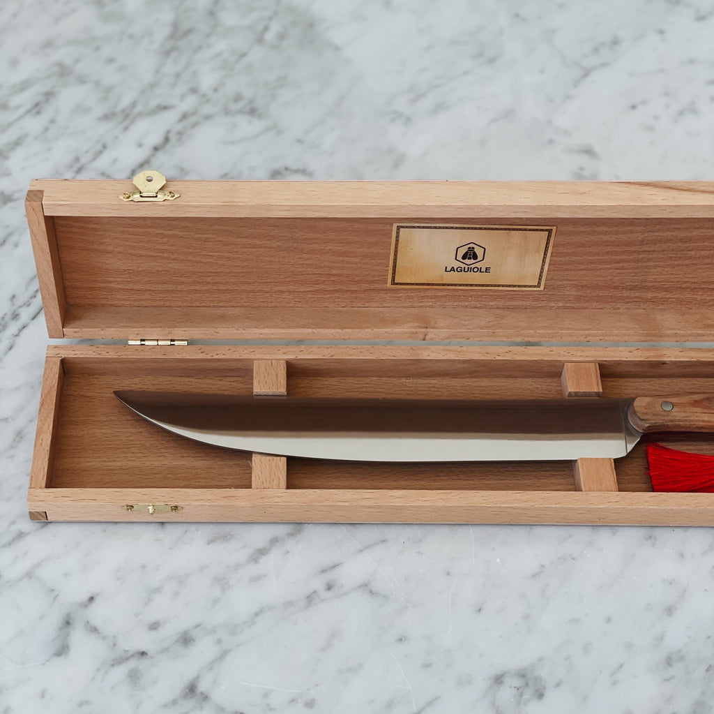 Laguiole French Olivewood Cake Set in Wood Box (Cake Slicer and