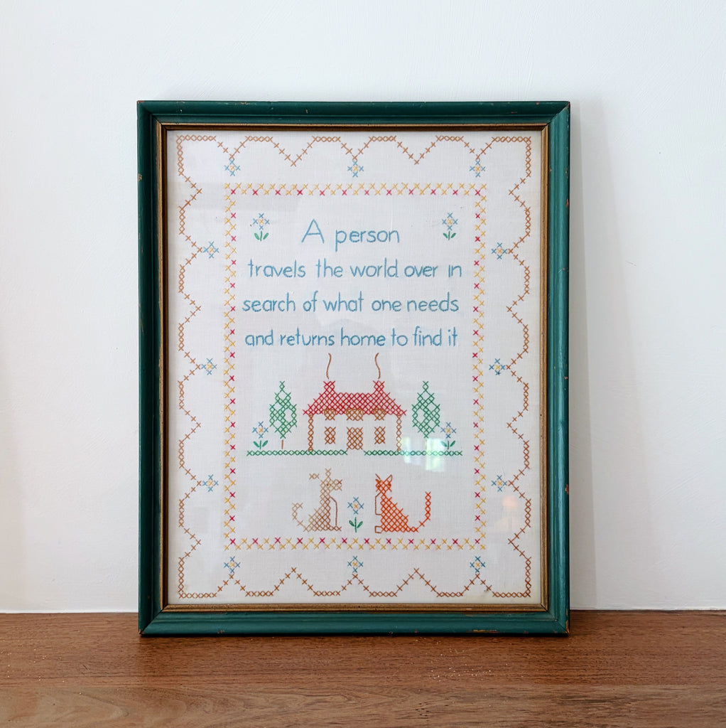 Framed Handmade Cross-Stitch