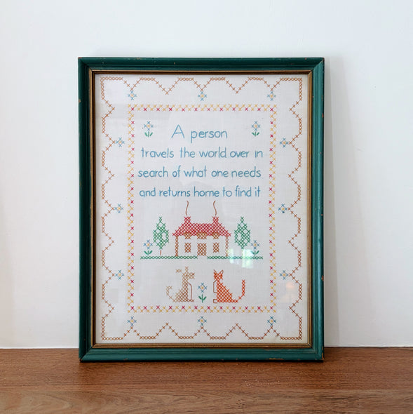 Framed Handmade Cross-Stitch