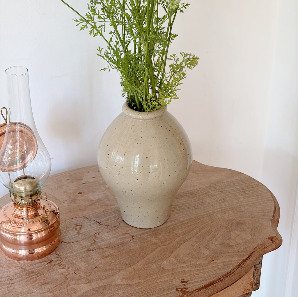 Speckled Wildflower Stoneware Vase