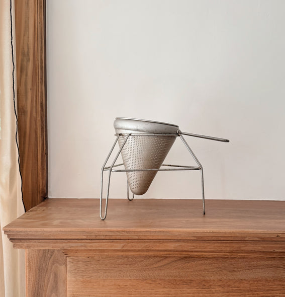 Vintage Conical Strainer with Stand