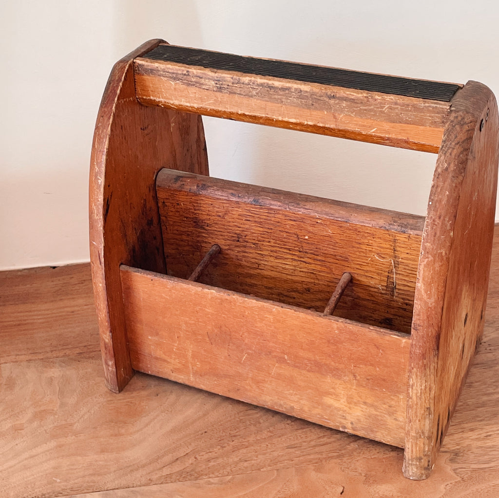 Vintage Wooden Shoeshine Box
