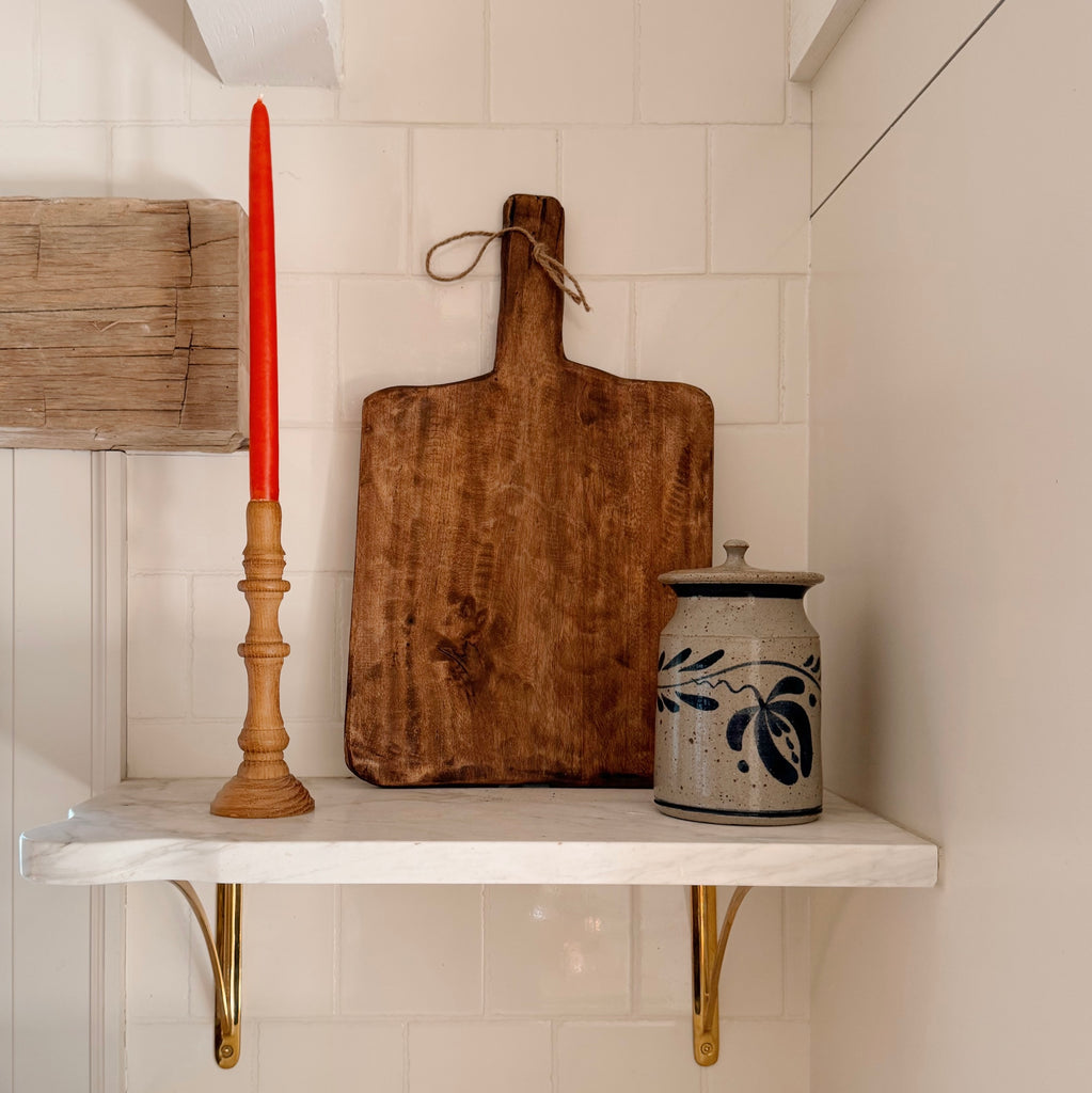 Hand-Turned Oak Wood Candlestick