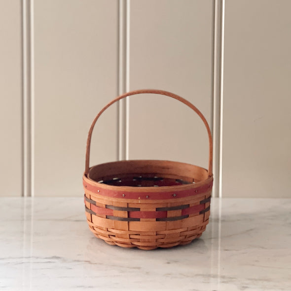 Handwoven Round Holiday Basket