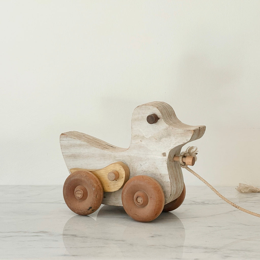 Handmade Wooden Duck Pull Toy
